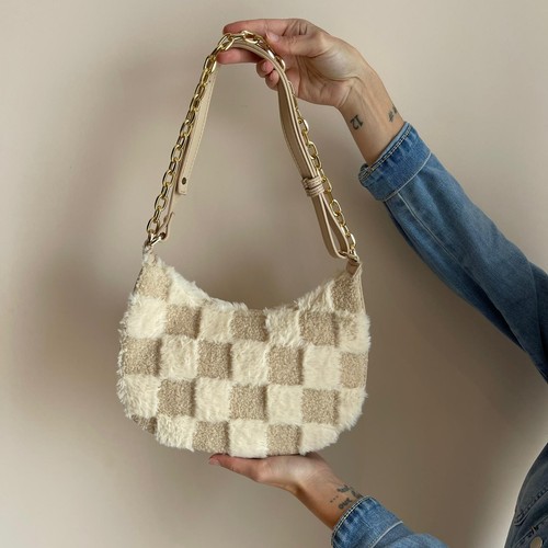 Borsa peluche effetto - in,