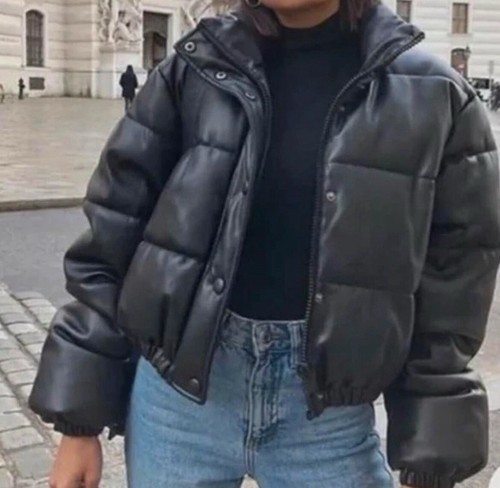 Zara piumino puffer ecopelle - piumino,