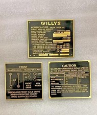 Adatto Per Willys Ford Jeep Nomenclatura Trasmissione Istruzione Ottone #B853