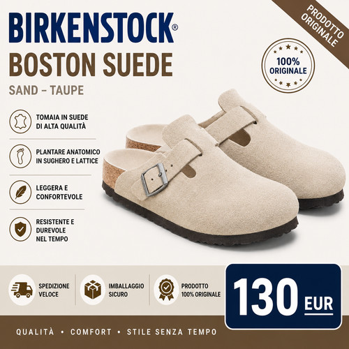 Birkenstock boston suede beige - boston,