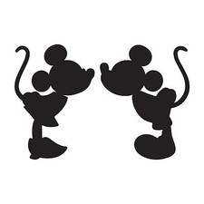 ADESIVO MINNIE TOPOLINO CARTONI DISNEY MIKEY MOUSE E BACIO KISS LOVE STICKER