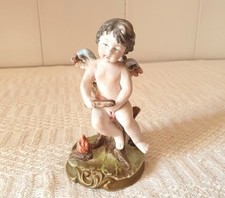 Statuina Angioletto putto in porcellana biscuit originale Capodimonte