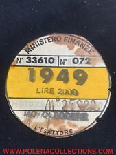 TASSA CIRCOLAZIONE BOLLO MINISTERO FINANZE 1949 MOTO LEGGERE VESPA LAMBRETTA