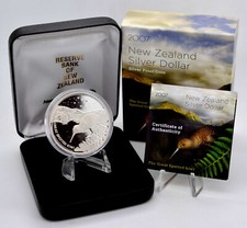 1 oz argento 999 KIWI 2007 PP piastra lucidata 1 dollaro proof box CoA sgombero magazzino