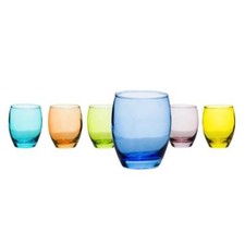 Set 6 bicchieri vetro colorato