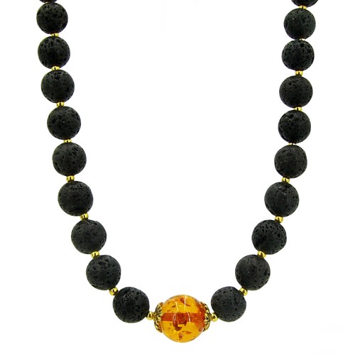 Collana pietra lavica - , e