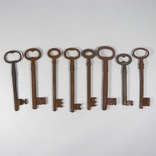 LOTTO STOCK 8 CHIAVI ANTICHE IN FERRO FORGIATO ANTIQUE KEYS EPOCA 1800 - W277