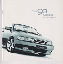 Saab 9-3 (93) Cabriolet listino prezzi / listino prezzi - 2002 tedesco / tedesco