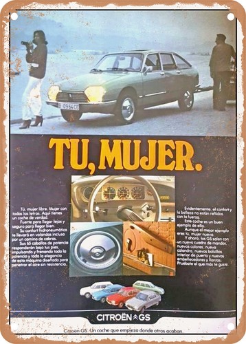 Insegna metallo 1977 citroen - metallo,