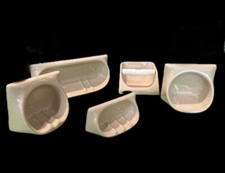 vintage portasapone vasca e doccia portaspugna ad incollo in ceramica visone