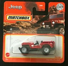 MATCHBOX-MODELLO JEEP 1948 WILLYS JEEP SCALA 1:64 COLORE ROSSO NR.100/100 NUOVO
