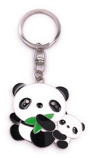Portachiavi Panda Con Cucciolo