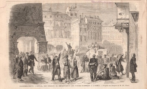 Stampa antica epinal soldati - antica,