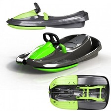 Bob Doppio Stratos Freno Volante Nero 2 Posti Slitta Slittino da Neve Max 120kg