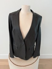 Blazer/giacca donna Lafayette 148 nero pelle/pizzo - taglia 10 - ecc condizioni