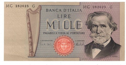 Banconota 1000 lire - lire, g.
