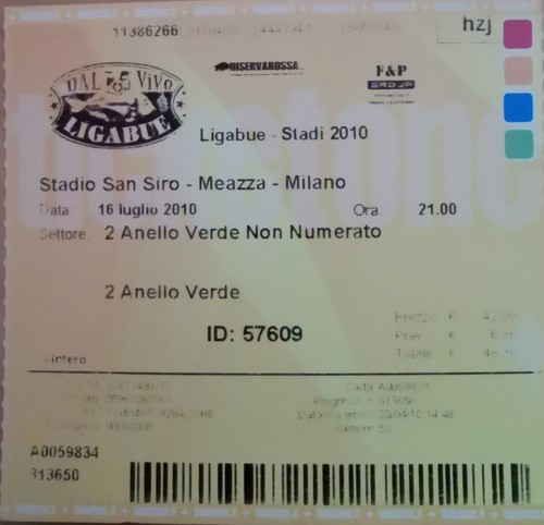 Biglietto ticket ligabue - biglietto,