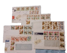 LOTTO 44 FRANCOBOLLI SERIE I CASTELLI SU N. 6 BUSTE E FRANCOBOLLO ALTI VALORI