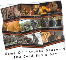 Game Of Thrones Season 4 (Four) - 100 Card Basic/Base Set - Rittenhouse 2015