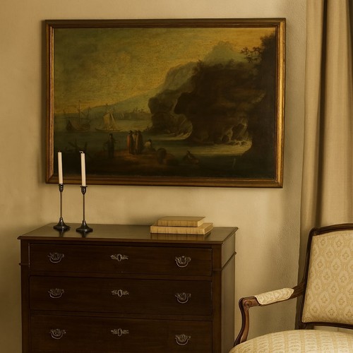 Paesaggio marino con figure - paesaggio,