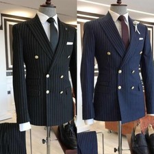 Abito uomo a righe nero/blu