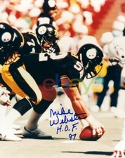 Mike Webster Pittsburgh Steelers HOF 1997 ristampa fotografica 8x10 autografata