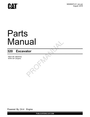 Catalogo ricambi escavatore