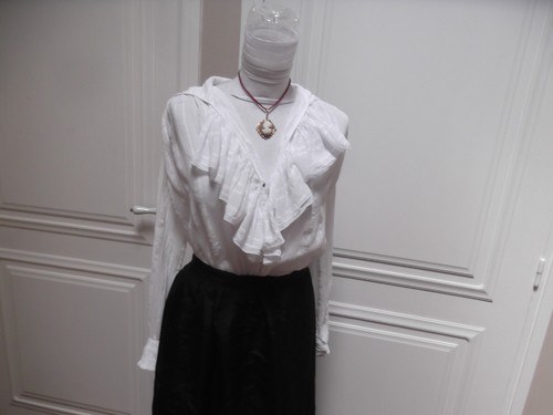 Corsage chemisier jabot - corsage/chemisier, à