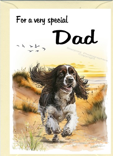 Biglietto bianco cane springer - biglietto,
