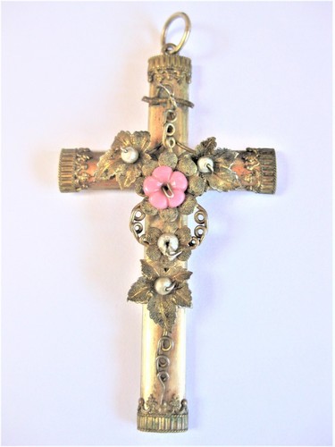 Antico ciondolo croce argento