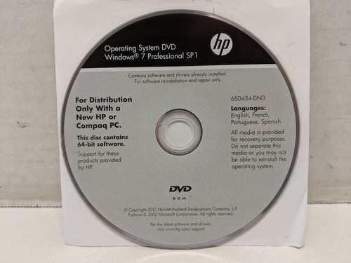 Sistema operativo dvd - hp,