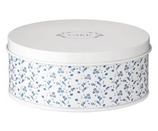 Porta Torte Metallo Blue Rose - Bianco Blu - Premier - 22 x 22 x 10 cm