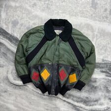 Giacca Bomber Vintage Jc De Castelbajac Iceberg Tg 48/XL Verde Stile Aviatore