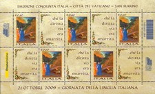 2009 REPUBBLICA ITALIANA n. BF50 LINGUA ITALIANA FOGLIETTO MNH MF29922