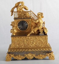Orologio da tavolo parigina francese stile Impero "Romeo & Giulietta" del 1800