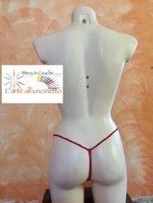 Costume da bagno/perizoma taglia L-XL, cotone 100% fatto a mano all'uncinetto