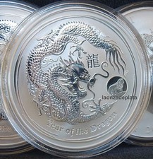 Australia 2012 Year of the Dragon 1 Onza plata Privy Mark silver lunar series oz