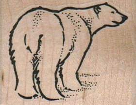 Timbro gomma montato bear - in,