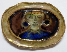 SPILLA VINTAGE IN CERAMICA SMALTATA - ARTIGIANALE - SMALTO CRACLE'