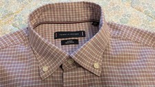 Camicia Tommy Hilfiger regular fit a micro quadri rossa e blu