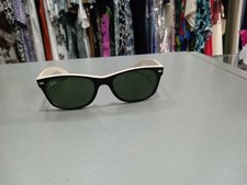 Ray-ban Rb2132 New Wayfarer Nero Interno Panna Tg 52 Buone Condizioni W654