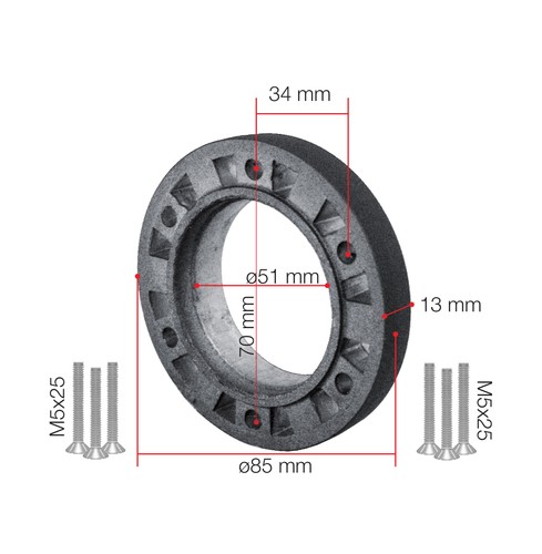 Spessore distanziale 13mm per