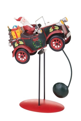 Statuina babbo natale con auto - statuina,