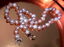 ?AAAA COLLANA di PERLE NATURALI VERE barocche multicolore e chiusura facilitata