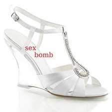 SEXY sandali BIANCHI zeppa