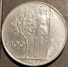 100 Lire 1960 Italie Italy -