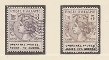 Regno d'Italia Parastatali 1924 Invalidi Guerra 3, 5 Lire Falsi A32P26F40632