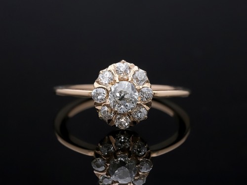 Anello diamanti taglio - , antico