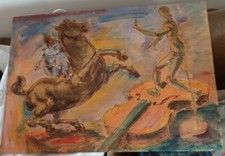 Quadro Composizione con bronzo su legno del maestro Valentino DIONISI, 1986