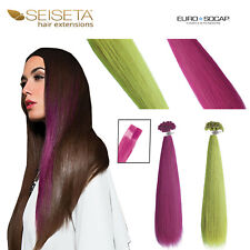Hair Extension cheratina SEISETA ciocche colorate Crazy capelli veri umani Remy